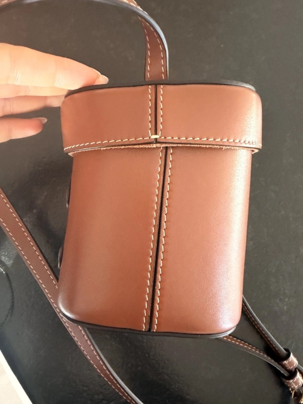 Celine Tan Leather Cuir Triomphe Crossbody Box Bag - Picture 8 of 10